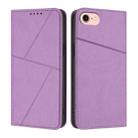 For iPhone 16e Strong Magnetic Frosted Flip Leather Phone Case(Light Purple) - 1