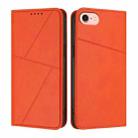 For iPhone 16e Strong Magnetic Frosted Flip Leather Phone Case(Orange) - 1