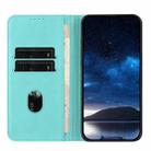 For iPhone 16e Strong Magnetic Frosted Flip Leather Phone Case(Light Blue) - 3