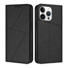 For iPhone 15 Pro Max Strong Magnetic Frosted Flip Leather Phone Case(Black) - 1