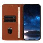 For iPhone 15 Plus Strong Magnetic Frosted Flip Leather Phone Case(Coffee Color) - 3
