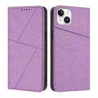 For iPhone 15 Plus Strong Magnetic Frosted Flip Leather Phone Case(Light Purple) - 1