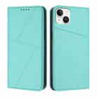 For iPhone 15 Plus Strong Magnetic Frosted Flip Leather Phone Case(Light Blue) - 1