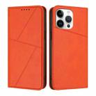 For iPhone 14 Pro Max Strong Magnetic Frosted Flip Leather Phone Case(Orange) - 1
