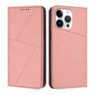 For iPhone 14 Pro Max Strong Magnetic Frosted Flip Leather Phone Case(Pink) - 1