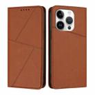 For iPhone 14 Pro Strong Magnetic Frosted Flip Leather Phone Case(Coffee Color) - 1