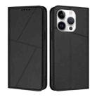 For iPhone 14 Pro Strong Magnetic Frosted Flip Leather Phone Case(Black) - 1