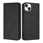 For iPhone 14 Plus Strong Magnetic Frosted Flip Leather Phone Case(Black) - 1