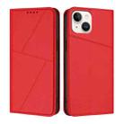 For iPhone 14 Strong Magnetic Frosted Flip Leather Phone Case(Red) - 1
