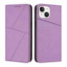 For iPhone 14 Strong Magnetic Frosted Flip Leather Phone Case(Light Purple) - 1