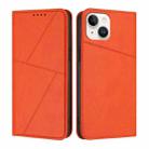 For iPhone 14 Strong Magnetic Frosted Flip Leather Phone Case(Orange) - 1