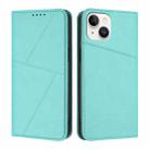 For iPhone 14 Strong Magnetic Frosted Flip Leather Phone Case(Light Blue) - 1