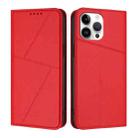For iPhone 13 Pro Max Strong Magnetic Frosted Flip Leather Phone Case(Red) - 1