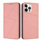 For iPhone 13 Pro Max Strong Magnetic Frosted Flip Leather Phone Case(Pink) - 1