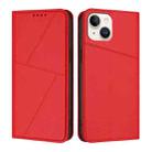 For iPhone 13 mini Strong Magnetic Frosted Flip Leather Phone Case(Red) - 1
