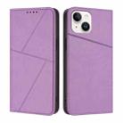 For iPhone 13 mini Strong Magnetic Frosted Flip Leather Phone Case(Light Purple) - 1