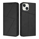 For iPhone 13 mini Strong Magnetic Frosted Flip Leather Phone Case(Black) - 1