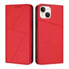 For iPhone 13 Strong Magnetic Frosted Flip Leather Phone Case(Red) - 1