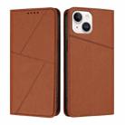 For iPhone 13 Strong Magnetic Frosted Flip Leather Phone Case(Coffee Color) - 1