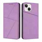 For iPhone 13 Strong Magnetic Frosted Flip Leather Phone Case(Light Purple) - 1