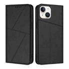 For iPhone 13 Strong Magnetic Frosted Flip Leather Phone Case(Black) - 1