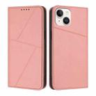 For iPhone 13 Strong Magnetic Frosted Flip Leather Phone Case(Pink) - 1