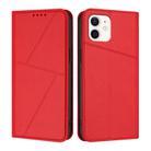 For iPhone 12 mini Strong Magnetic Frosted Flip Leather Phone Case(Red) - 1
