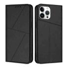 For iPhone 12 Pro Max Strong Magnetic Frosted Flip Leather Phone Case(Black) - 1