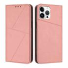 For iPhone 12 Pro Max Strong Magnetic Frosted Flip Leather Phone Case(Pink) - 1