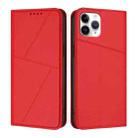 For iPhone 11 Pro Strong Magnetic Frosted Flip Leather Phone Case(Red) - 1