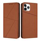 For iPhone 11 Pro Strong Magnetic Frosted Flip Leather Phone Case(Coffee Color) - 1