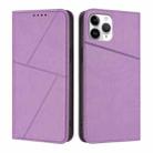 For iPhone 11 Pro Strong Magnetic Frosted Flip Leather Phone Case(Light Purple) - 1