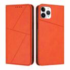 For iPhone 11 Pro Strong Magnetic Frosted Flip Leather Phone Case(Orange) - 1