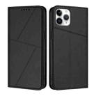 For iPhone 11 Pro Strong Magnetic Frosted Flip Leather Phone Case(Black) - 1