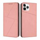 For iPhone 11 Pro Strong Magnetic Frosted Flip Leather Phone Case(Pink) - 1