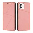 For iPhone 11 Strong Magnetic Frosted Flip Leather Phone Case(Pink) - 1