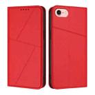 For iPhone SE 2022 / SE 2020 / 8 / 7 Strong Magnetic Frosted Flip Leather Phone Case(Red) - 1