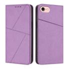 For iPhone SE 2022 / SE 2020 / 8 / 7 Strong Magnetic Frosted Flip Leather Phone Case(Light Purple) - 1