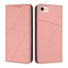 For iPhone SE 2022 / SE 2020 / 8 / 7 Strong Magnetic Frosted Flip Leather Phone Case(Pink) - 1