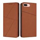 For iPhone 8 Plus / 7 Plus / 6 Plus Strong Magnetic Frosted Flip Leather Phone Case(Coffee Color) - 1
