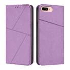 For iPhone 8 Plus / 7 Plus / 6 Plus Strong Magnetic Frosted Flip Leather Phone Case(Light Purple) - 1