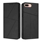 For iPhone 8 Plus / 7 Plus / 6 Plus Strong Magnetic Frosted Flip Leather Phone Case(Black) - 1