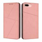 For iPhone 8 Plus / 7 Plus / 6 Plus Strong Magnetic Frosted Flip Leather Phone Case(Pink) - 1