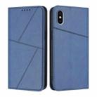 For iPhone X / XS Strong Magnetic Frosted Flip Leather Phone Case(Royal Blue) - 1