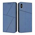 For iPhone XS Max Strong Magnetic Frosted Flip Leather Phone Case(Royal Blue) - 1