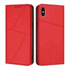 For iPhone XS Max Strong Magnetic Frosted Flip Leather Phone Case(Red) - 1