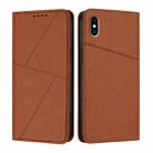 For iPhone XS Max Strong Magnetic Frosted Flip Leather Phone Case(Coffee Color) - 1