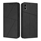 For iPhone XS Max Strong Magnetic Frosted Flip Leather Phone Case(Black) - 1