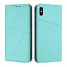 For iPhone XS Max Strong Magnetic Frosted Flip Leather Phone Case(Light Blue) - 1