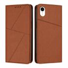 For iPhone XR Strong Magnetic Frosted Flip Leather Phone Case(Coffee Color) - 1